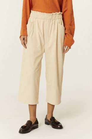 PANTALÓN CULOTTE BEIGE DE PANA CORDUROY PEPALOVES