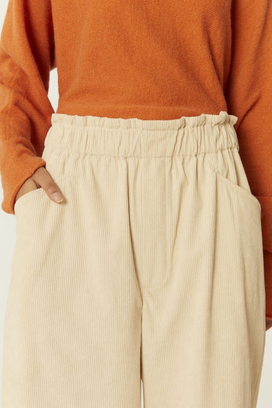 PANTALÓN CULOTTE BEIGE DE PANA CORDUROY PEPALOVES