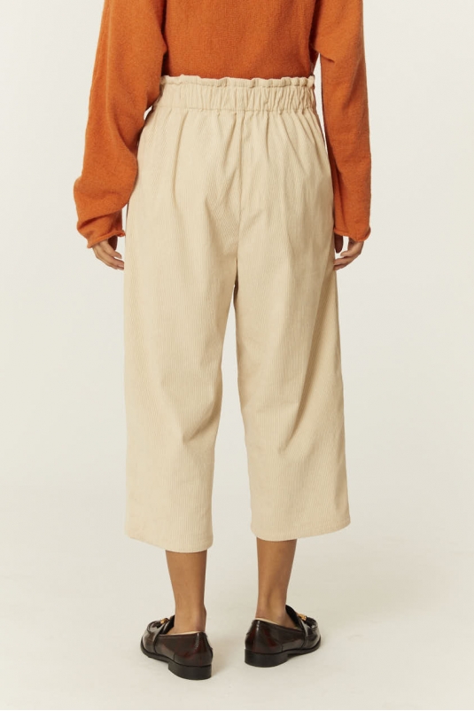 PANTALÓN CULOTTE BEIGE DE PANA CORDUROY PEPALOVES