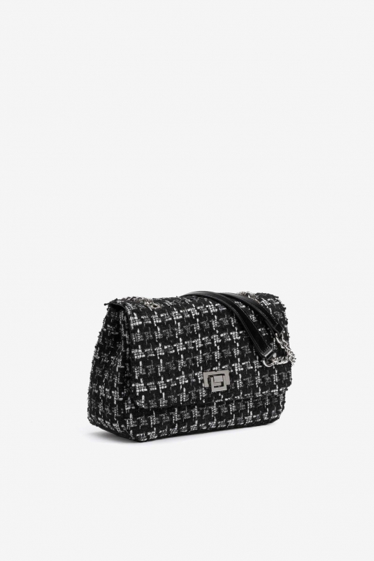 BOLSO TWEED BLANCO Y NEGRO